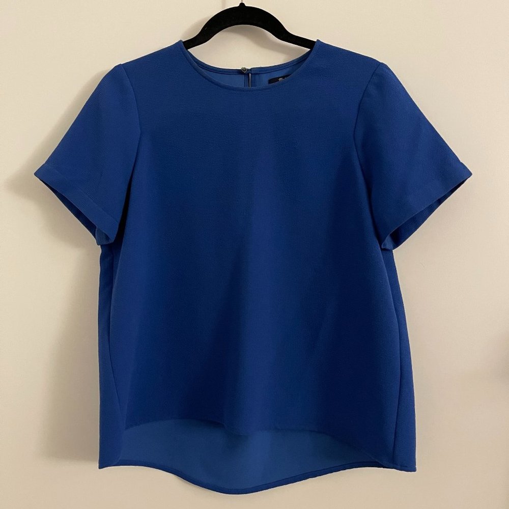 Madewell Textured Asymmetrical Blue Top Size Med